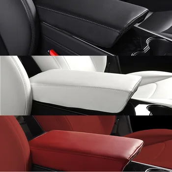 Consola Centrala Scaun Auto Cotiera Cutie Pad Pernă de Stocare Capacul de Protecție de Styling Auto Accesorii din Piele PU Pentru Tesla Model 3