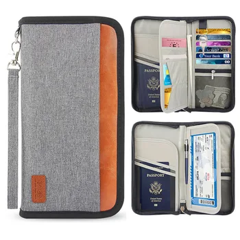 Călătorie Portofel Familie Pașaportul Titularului Documentelor de Călătorie Organizator Durabil și rezistent la apă Pașaport Caz cu RFID Blocker pentru Barbati Femei