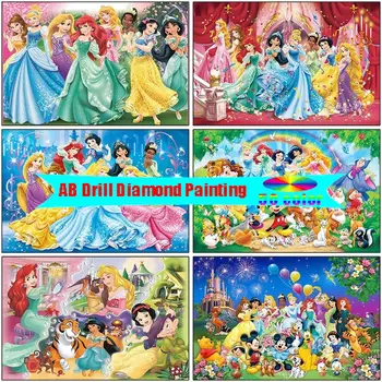 AB Diamant Pictura Disney Basm Prințesă Mozaic Broderie Stras cruciulițe Set Casa de Copii Pictura Decor