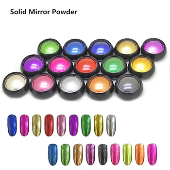 1 Cutie Solidă Nail Art Glitter scufundare Pigment Pulbere Oglindă Chrome Praf Unghii Pentru Decoratiuni Unghii Accesorii