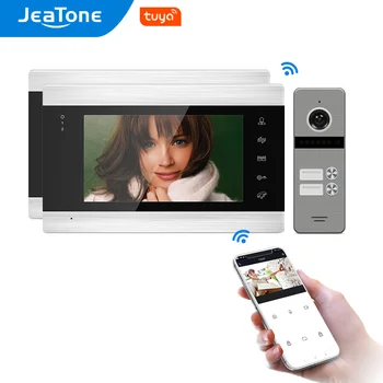 JeaTone Tuya Inteligent App de 7 Inch Ușă Video WiFi Telefon Interfon pentru Multi-Apartamente de Securitate cu Control de la Distanță, Detectare Mișcare