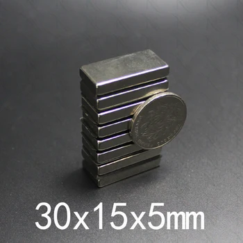 1/2/3PCS 30x15x5mm Neodim Magnet Neodim foarte Puternic Bloc Magnet Permanent 30x15x5 mm Magneți Puternici N35 Magnetic 30*15*5mm