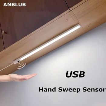 Mâna Matura Senzor USB cu LED-uri Sub Cabinetul Lumini 20/30/40/50cm Alb 6000K Val de Mână Activat Pentru Bucatarie Dormitor dulap Dulap