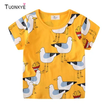 TUONXYE Boys T-shirt Desene animate Dinosaur Rachete Casual Tricot de Bumbac Respirabil, Moale Maneca Scurta Top pentru Copii Joc Haine