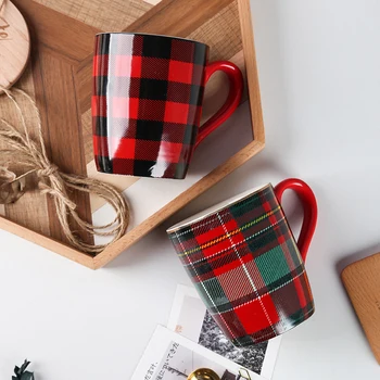 Stil scoțian cuplu cana mare capacitate cana ceramica creative cana ceașcă de ceai ceașcă de cafea cu lapte ceai de flori de cana cadou tazas CL102105