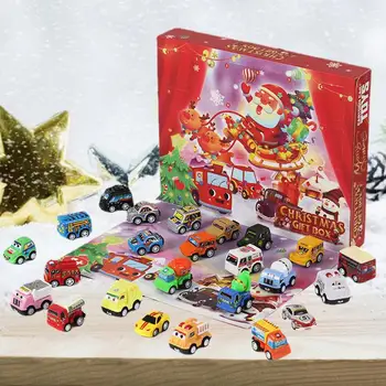 Advent Calendar 2023 Copii Cadouri Cutie 24buc Trage Înapoi a Vehiculului Mașină de Jucărie de Crăciun Countdown Calendar Cadou Pentru Copii Baieti Fete
