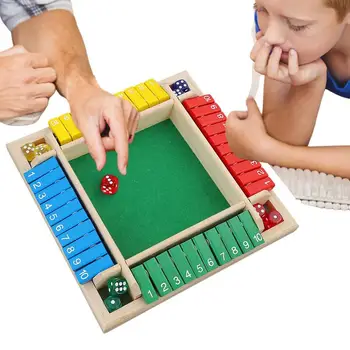 Placa De Lemn De Masă Joc De Matematica 1-4 Jucători Taci Box Joc De Zaruri Colorate Numere De Joc Jucărie Cadouri Pentru Copii Buni Prieteni