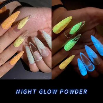 1 buc Strălucire în Întuneric NailGlitter Pulbere Fluorescentă Pigment Praf DIY Acril Manichiura cu Sclipici Luminoase a Pulberilor Cosmetice