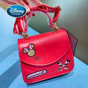 Disney Mickey Mouse pentru Copii Mini Geanta de Umar Shanghai Disneyland Minnie Rosu din Piele PU de Fete de Messenger Geanta Rucsac