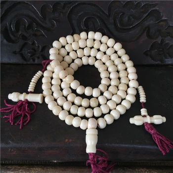 Bijuterii Tibetane Iac Os 108 Buddism Rugăciune Margele Brățară De Culoare Alb-Mala Tibet Stil Transport Gratuit