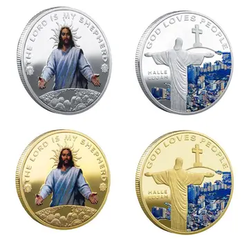 Isus Aur Hristos Religie Comemorative de Crăciun de Colectare de Monede Suvenir de Artă Monedă Comemorativă de Magie darul lui Dumnezeu monedas