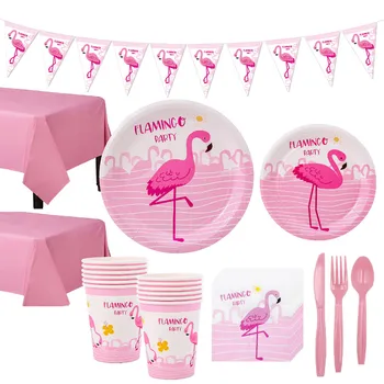 Flamingo Petrecere, Farfurii De Hârtie Paie De Unica Folosinta Tacamuri De Ziua De Nastere Decoratiuni Petrecere Copii Adulti Copil De Dus Petrecere De Nunta Consumabile