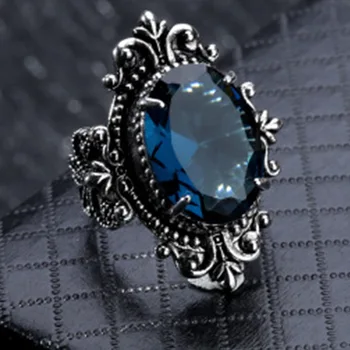 Ou de gâscă-Mare Albastru în formă de Inel de Piatră de Cristal Inele Pentru Femei de Moda, Cadou de Nunta Anill Petrecere de Logodna Bijuterii Statement