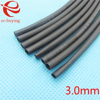 1m Heat Shrink Tubing Sleeving Heatshrink Negru Tub cu Diametrul Interior de 3 mm Sârmă Folie Kit de cabluri