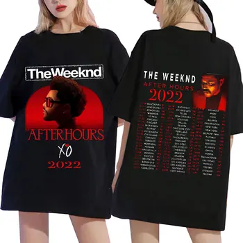 The Weeknd După Ore de Epocă Bărbați Femei T Shirt față-verso Grafică de Imprimare T-Shirt Supradimensionat Tricou Streetwear Unisex