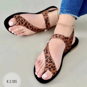 2022 Vara Noi Femei Sandale de Plajă de Mari Dimensiuni Plat Leopard Inflamație la picior Corector Sandale Femei de zi cu Zi Toate-meci de Sandale pentru Femei