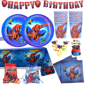 Spiderman Băieți Petrecerea De Ziua Decor Tacamuri De Unica Folosinta Set Spider Balon De Folie Consumabile Partid Placa Cupa Sac Șervețel De Masă