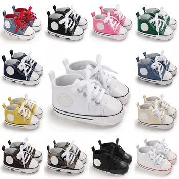 Copil Nou-Născut Pantofi Băieți Și Fete Clasic Sport Panza Moale Multi-Color Prima Walker Agrement Pantofi Copii Botez Pantofi