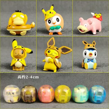 TAKARA TOMY pokemon pikachu Psyduck Rowlet Eevee anime de actiune si jucărie cifre model de jucării pentru copii