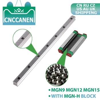 CNC 3D Printer MGN9 MGN12 MGN15 Liniar Miniatură Feroviar Slide 100 - 1000mm MGN ghidaj Liniar + MGN9H MGN12H MGN15H Transportul Bloc