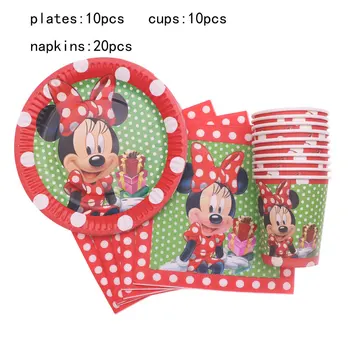 Disney Minnie Petrecere De Tacamuri De Unica Folosinta Rosu Minnie Mouse-Petrecerea Placa Cupa Șervețel Copii Fata De Partid Ziua De Nastere Decoratiuni Consumabile
