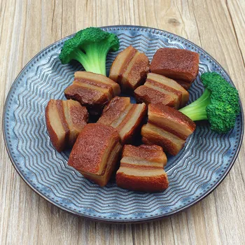 Simulare Model Alimentar Super-Realiste De Carne De Porc Fiert Dongpo Carne Hotel Restaurant Decor Fals Fel De Mâncare Recuzită Fotografie