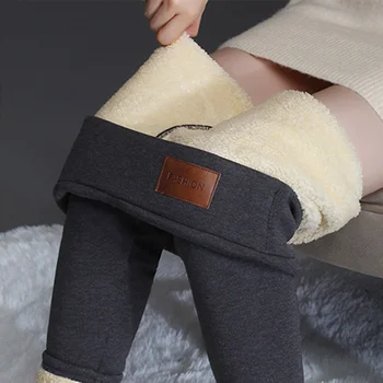 Heliar Femei de Iarnă Cașmir Lenjerie de corp Termice Pantaloni de Moda Cald Legging Elastic Lady Negru Pantaloni Gros de Miel 2021 Iarna