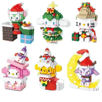Kawaii Crăciun Fericit Micro Blocuri Disney Geratoni Model 3D Kitty Asamblate Mini Cărămizi Figura Jucărie Pentru copii Cadouri