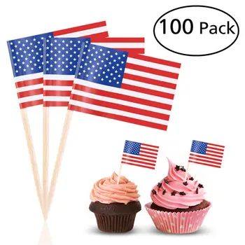 100buc US Flag Alege Steagul American Alimente Scobitori Petrecere Accesoriu