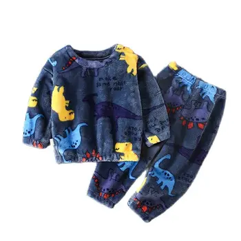 Pijamale Copii Cu Maneca Lunga Fleece Dinozaur Pijamale, Haine Pentru Copii Seturi De Desene Animate Băiat Mare Pijamale Pijama Drăguț Pentru Fete 2 4 6 Ani