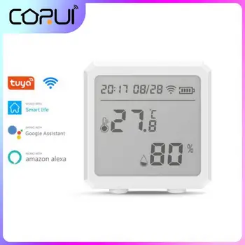 CORUI Tuya Zigbee Temperatura Senzorului de Umiditate LCD Display Digital Termometru cu Senzor Inteligent de Viață a Lucra Cu Alexa Google Asistent