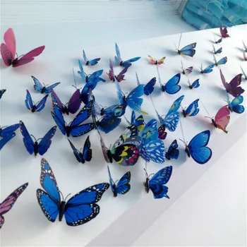 12pcs/lot Fluture Colorat Magneti de Frigider 3D Fluture de Design Autocolante de Arta Cameră Magnetic Decor Acasă DIY Decorare de Perete