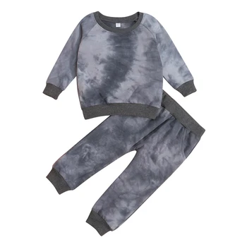 2021-06-30 Lioraitiin 0-4 ani Copilul baietel Fata de Toamna 2 buc Îmbrăcăminte Set Tie-Dye Imprimat cu Maneci Lungi de Sus Pantaloni Lungi Costum