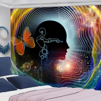 Psihedelice AI Tapiserie Serie Dormitor Decor Hippie mandala Psihedelice de Familie Camera de zi Dormitor Peretele din Fundal