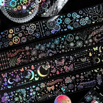 Epocă de Creație Laser de argint de Imprimare Pentru Banda PET Galaxy Fluture Jurnal de vis Material Autocolant Decorativ de Papetărie