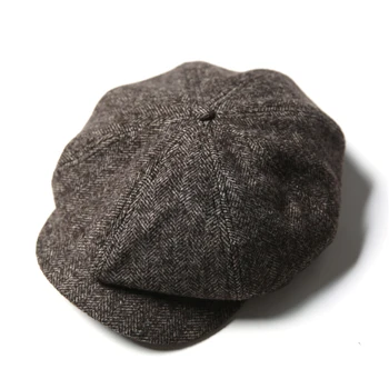 NON STOC Amestec de Lână Pălărie vânzător de ziare de Epocă Șepci Baker Băiat Capac Pentru Bărbați