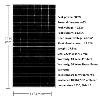 Panou Solar 600W 1800W 2400W 3000W Split Jumătate se Taie Celule MBB Sistem Solar Acasă 220v 110V 380v Off On Grid Solar Încărcător de Baterie