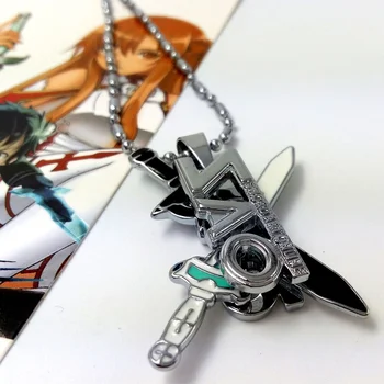1 Buc Drăguț Anime-ul Sword Art Online-SAO Logo Brelocuri Kirito Yuuki Asuna Sabia de Metal Pandantiv Coliere Breloc Figura Jucarii