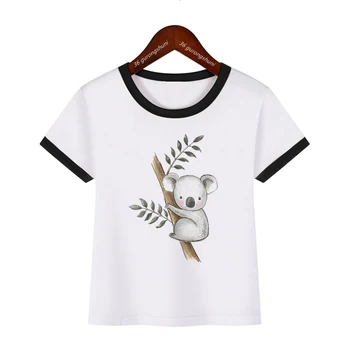 Noul Hot-Vânzare Haine Copii Tricou Amuzant Fată T-Shirt De Animale Drăguț Koala Grafic De Imprimare Baieti Tricou Copil De Vara Cu Maneci Scurte Topuri