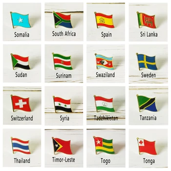 Drapelul național Metal Pin Rever Țară Insigna Toată Lumea, Somalia, Africa de Sud, Spania, Sudan, Suedia, Siria, Thailanda, Tanzania Togo