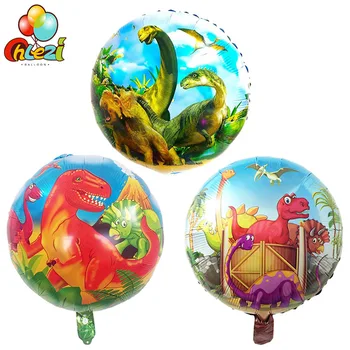 10buc 18inch Dinozaur Baloane Folie Rotund Balon cu Heliu Copii Petrecere de Ziua de produse si Jucarii pentru copii cadouri Decor Jurassic Globos