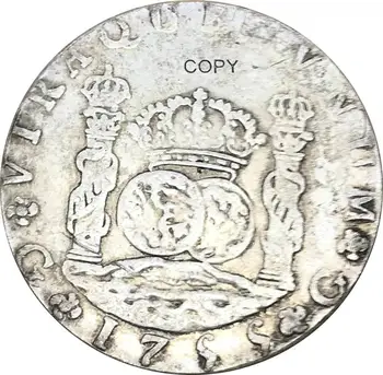 Peru Ferdinand VI 8 Reales 1755 LM JM ALAMA PLACAT cu Argint Copia Monede