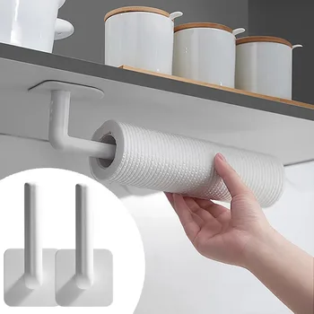 2 buc Cadrul Cabinetului de Hârtie Roll Rack de Bucatarie Auto-adeziv Accesorii Suport pentru Prosop Țesut Cuier Raft de Depozitare Pentru Baie, Toaletă