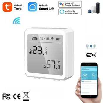 Tuya Inteligent compatibil Bluetooth WIFI Senzor de Temperatură Și Umiditate Interior Higrometru Termometru Detector Pentru SmartLife App