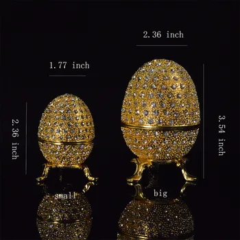 QIFU de Aur de Metal de Paște Ou Faberge Meserii Breloc Cutie Decor Acasă