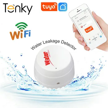 Tenky WiFi Senzor de Apă Tuya Inteligent Detector de Scurgeri de Sunet de Alarmă Scurgere de Alertă pentru Inundații Preaplin APP Inteligente de Control de Alarmă de Securitate Acasă
