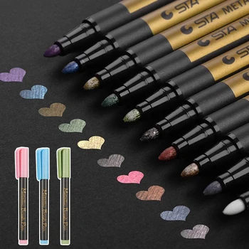 10 Culori Acrilice Markeri Manga Pen Buna Scris uscare Rapidă Pensula Ecologice Non-toxice Marker