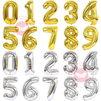 0-9 Numărul de Balon din Folie de Aluminiu Ballon 40inch Super Mare Globos de Argint, Verde, Rose de Aur Gradient de Folie de Aluminiu Baloane