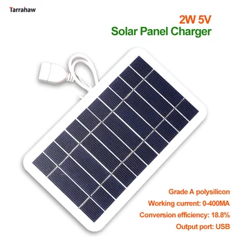 Policristaline Panou Solar 2W 5V Power Bank Încărcător de Telefon Mobil cu Panou Fotovoltaic Portabil de Încărcare de Urgență Bord