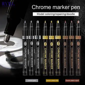 Vopsea De Metal Cromat Vopsea Reflectorizantă Pen Buna Scris De Reflecție În Oglindă Semn Stilouri De Aur, Argint Arta Lichid Chrome Marker Meserii